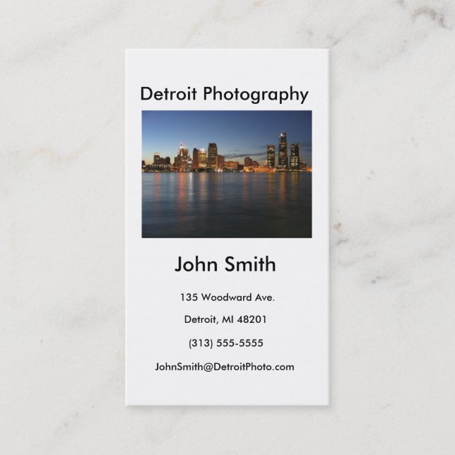 Visite Carte de visite, photographie de Detroit (Devant)