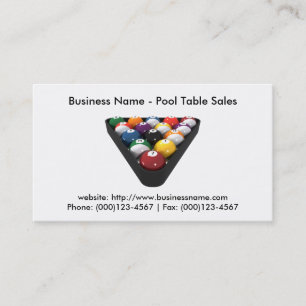 Visite Carte de visite: Ventes de table de pool