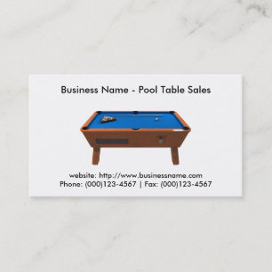 Visite Carte de visite: Ventes de table de pool