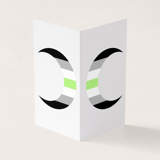 Visite Carte de voeux Agender Pride Crescent Moons (Extérieur)