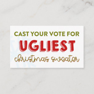 Visite Carte de vote de vote de fête de Noël laide de
