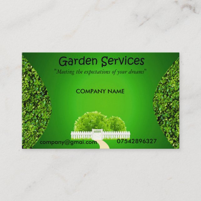 Visite Carte d'entreprise de services de jardin (Devant)