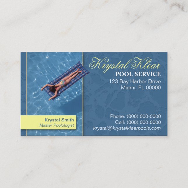Visite Carte d'entreprise de services de piscine (Devant)