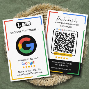 Visite Carte d'évaluation Google avec code QR Carte de vi