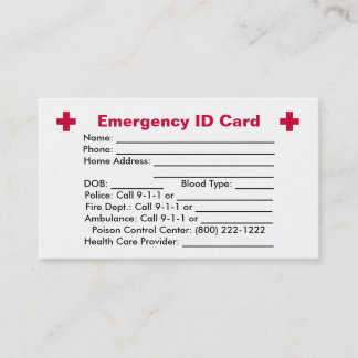 Visite Carte d'identification de secours