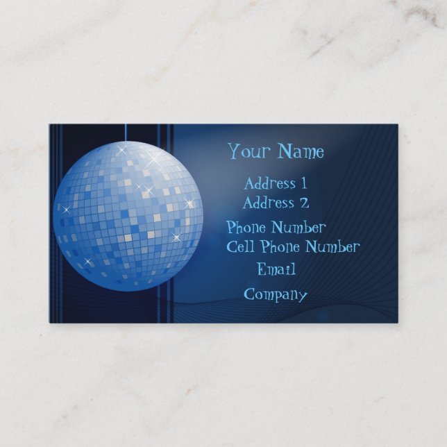 Visite Carte d'industrie musicale - boule bleue de disco (Devant)