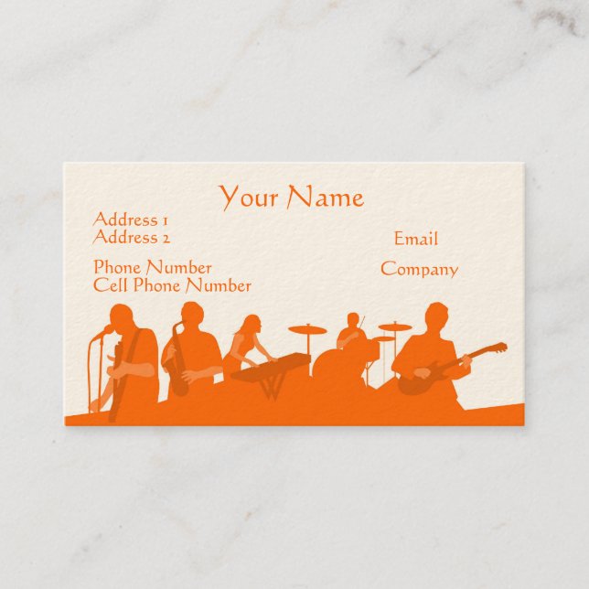 Visite Carte d'industrie musicale - groupe de rock orange (Devant)