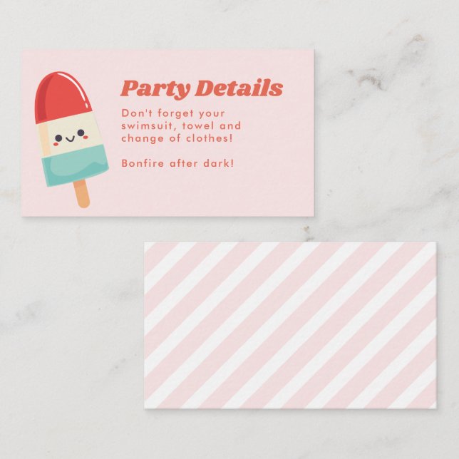 Visite Carte d'insertion d'anniversaire de la chouette Po (Devant / Derrière)