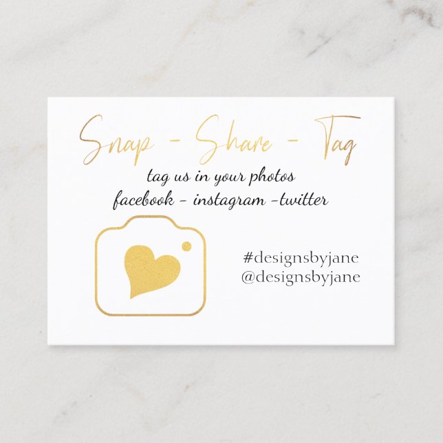 Visite Carte d'insertion de la balise Snap Share Small Bu (Devant)