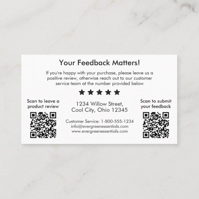 Visite Carte d'insertion de Merci de code QR double minim (Dos)