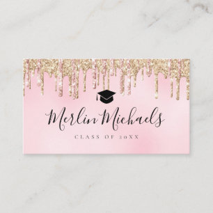 Visite carte d'insertion de nom de graduation de parties 