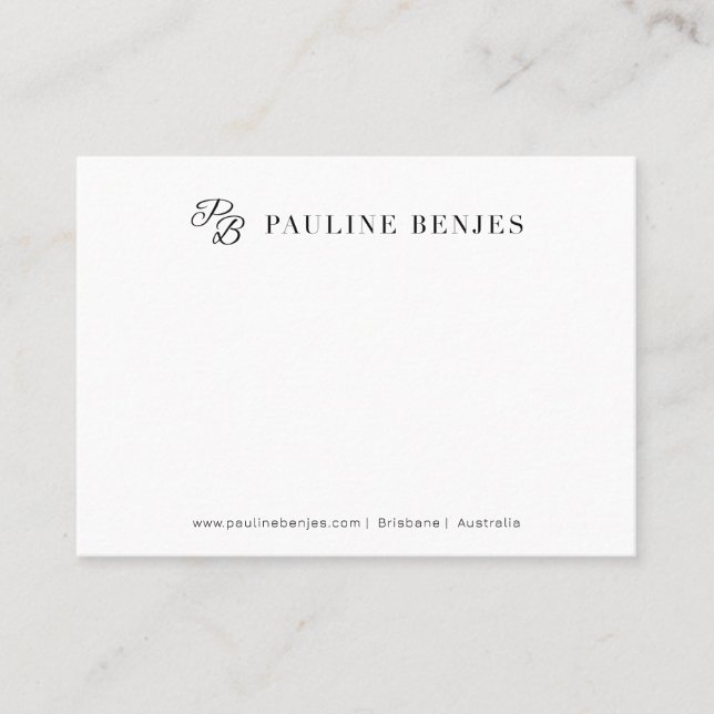 Visite Carte d'insertion de package blanc Pauline Benjes (Devant)