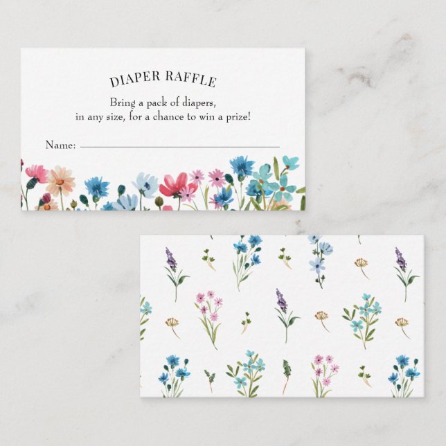 Visite Carte d'insertion de rabat fleur sauvage (Devant / Derrière)