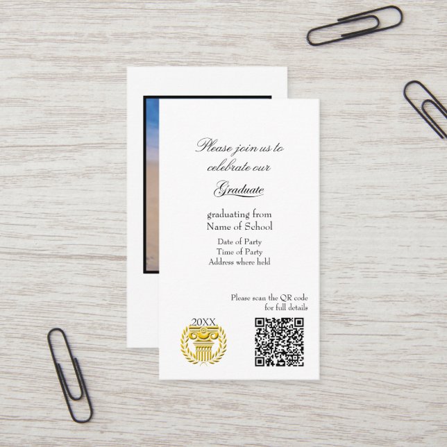 Visite Carte d'invitation à joindre pour la fête de fin d (Devant/Arrière en situation)