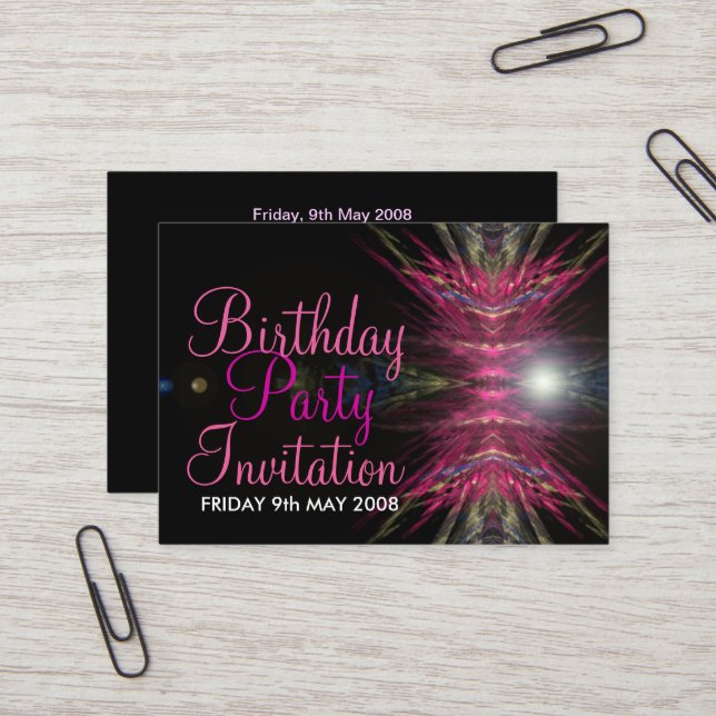 Visite Carte d'invitation de fête d'anniversaire (Devant/Arrière en situation)