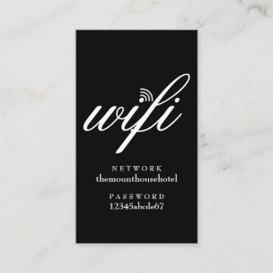Visite Carte d'invité pour réseau Wifi et mot de passe