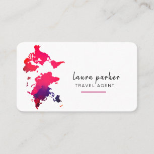 Visite Carte du monde Aquarelle agent de voyage Nettoyer 