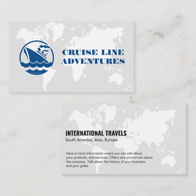 Visite Carte du monde | Bateau de ligne de croisière (Devant / Derrière)