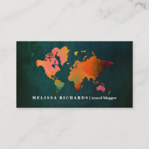 Visite Carte du monde coloré blog de voyage