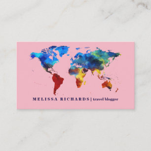 Visite Carte du monde coloré blog de voyage