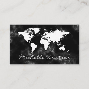 Visite Carte du monde de l'agent de voyage en noir et bla