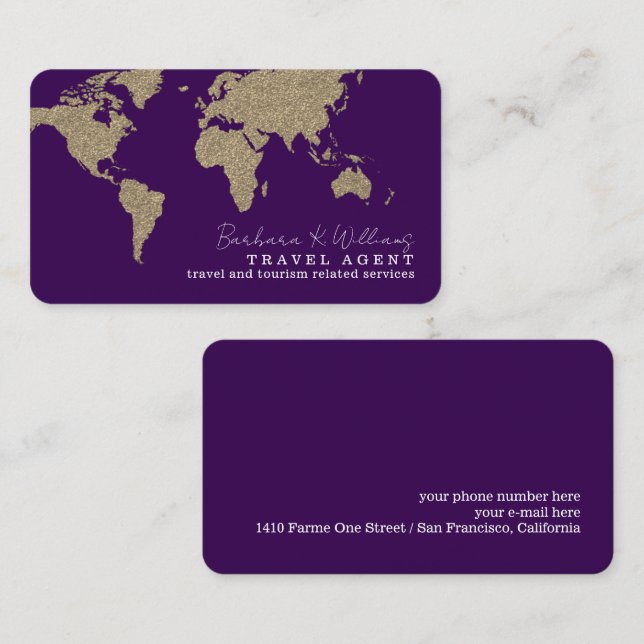 Visite Carte du monde de l'agent de voyage international  (Devant / Derrière)
