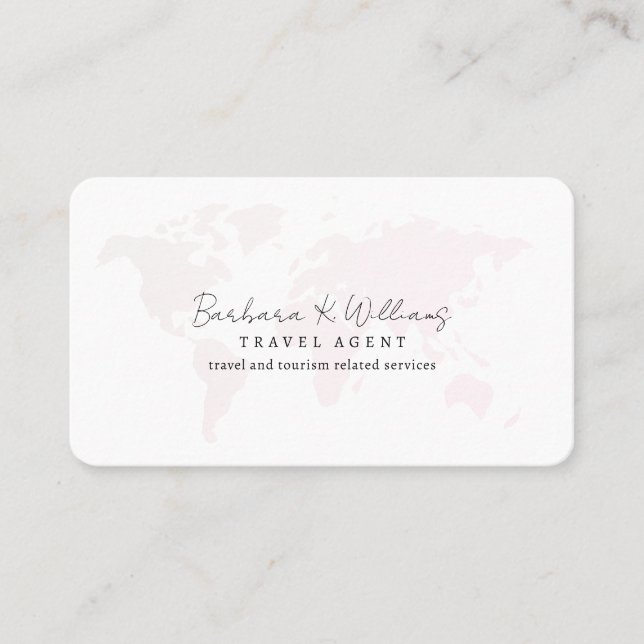 Visite Carte du monde de l'agent de voyage rose pâle (Devant)