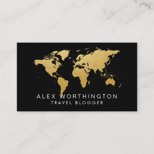 Visite Carte du monde de voyage international d'or