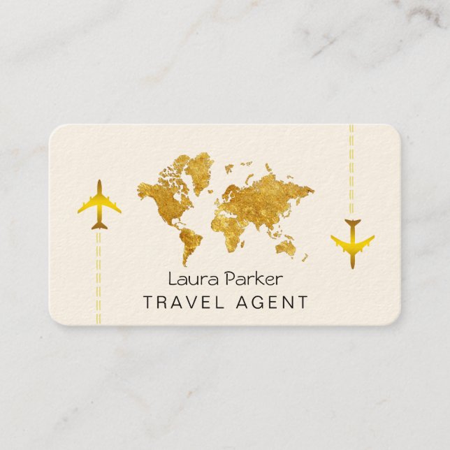 Visite Carte du monde de voyage international Gold Partie (Devant)