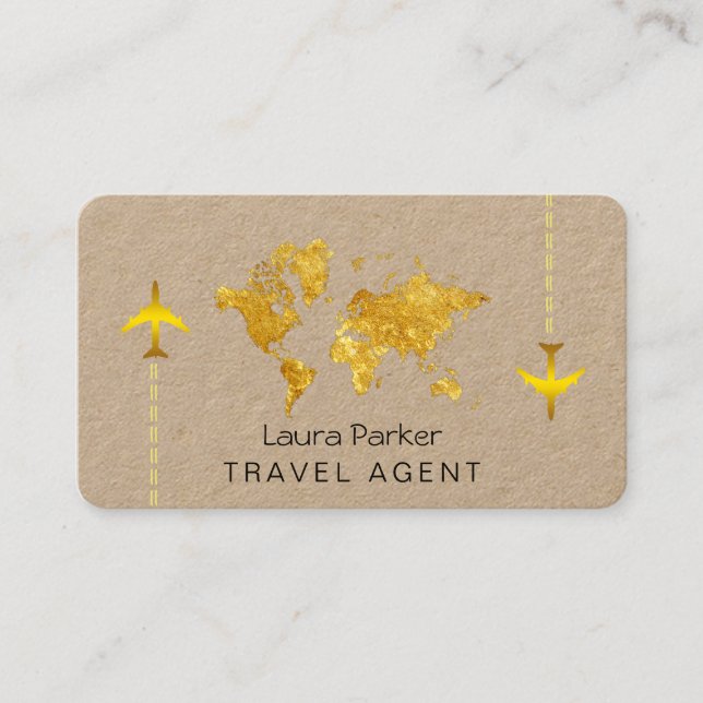 Visite Carte du monde de voyage international Gold Partie (Devant)