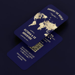 Visite Carte du monde de Voyage moderne Gold Planner Midn