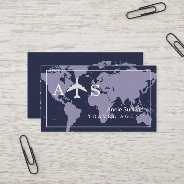 Visite Carte du monde Jet de l'agent de voyage internatio (Devant/Arrière en situation)