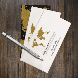 Visite Carte du monde moderne Faux Gold Prof. Agent de vo