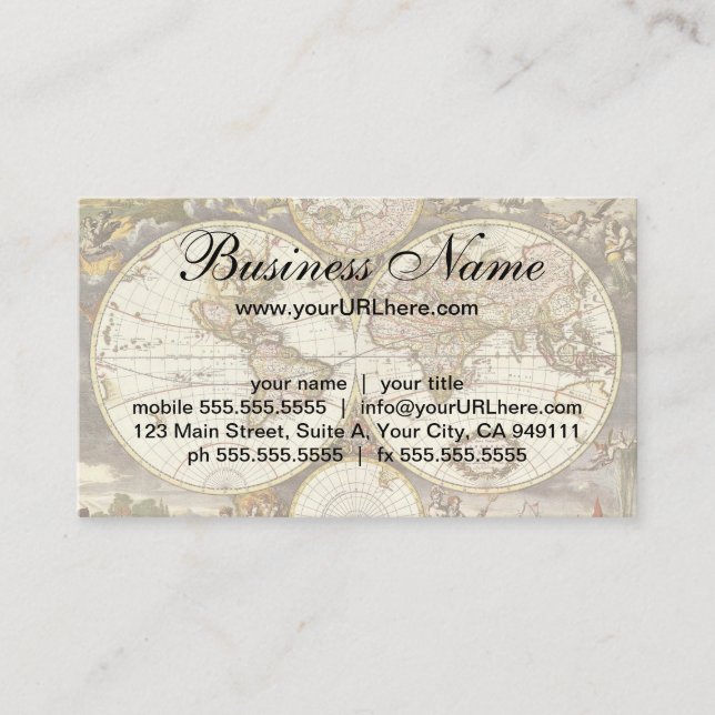 Visite Carte du Vieux Monde antique par Frederick de Wit, (Devant)