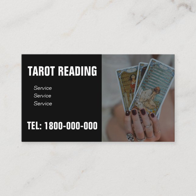 VISITE CARTE ÉDITABLE DE LECTURE DE TAROT (Devant)