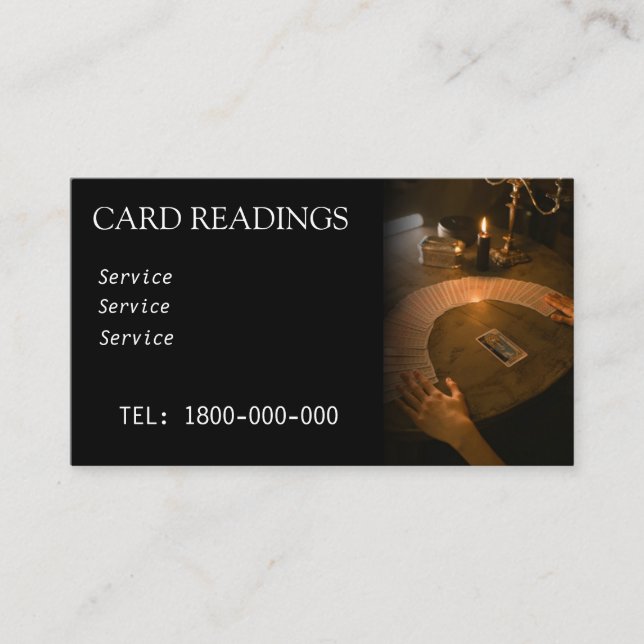 VISITE CARTE ÉDITABLE DE LECTURE DE TAROT (Devant)