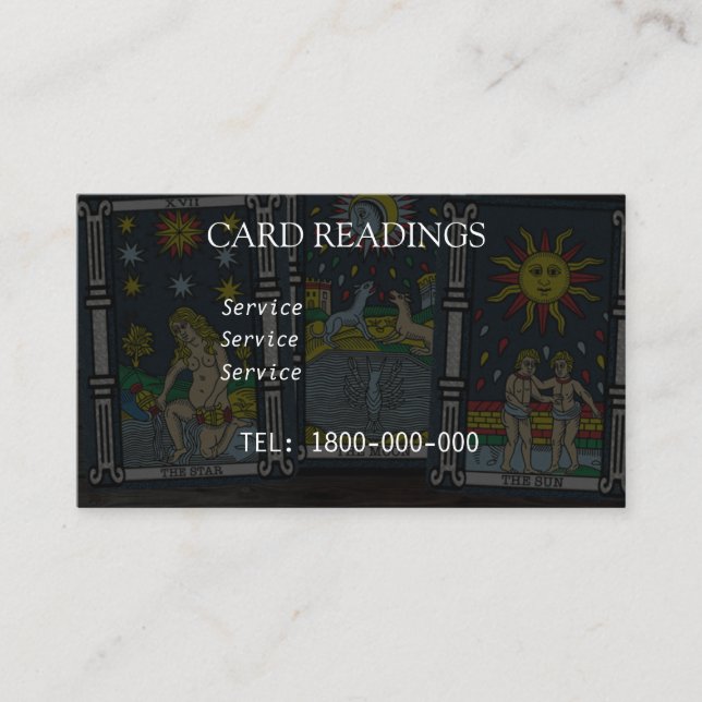 VISITE CARTE ÉDITABLE DE LECTURE DE TAROT (Devant)