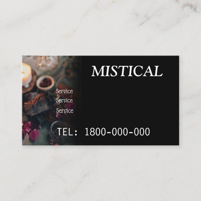 VISITE CARTE ÉDITABLE DE LECTURE DE TAROT (Devant)