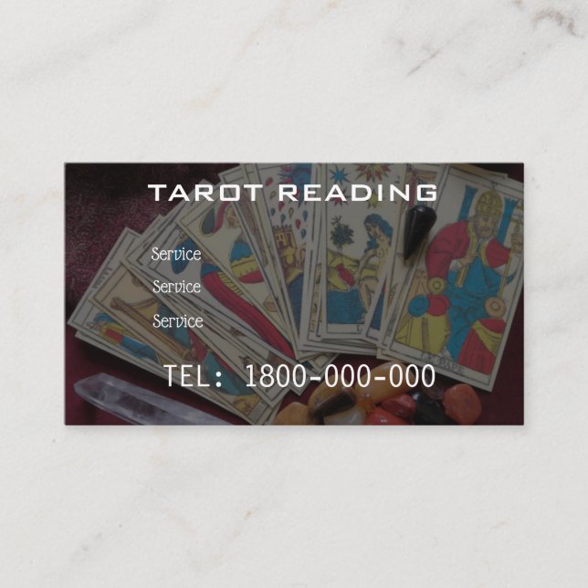 VISITE CARTE ÉDITABLE DE LECTURE DE TAROT (Devant)