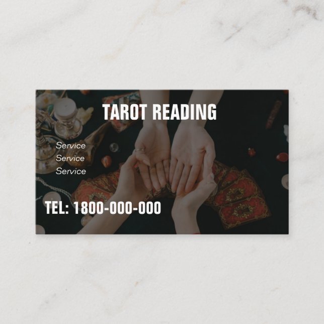 VISITE CARTE ÉDITABLE DE LECTURE DE TAROT (Devant)