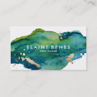 Carte effet éclaboussure de peinture bleu, verte e