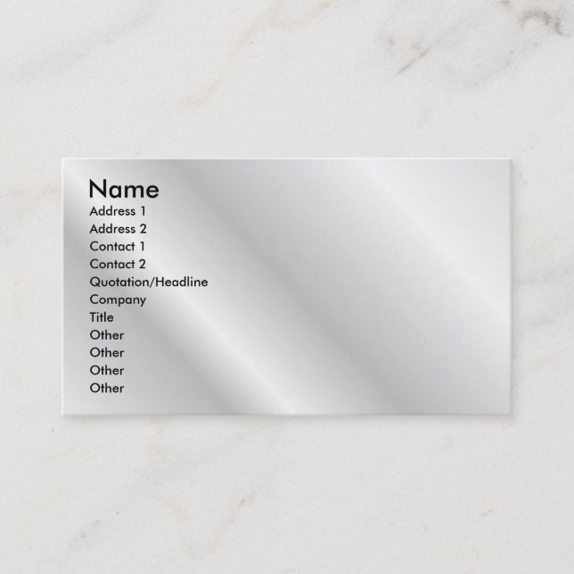 Visite Carte élégante blanche de profil (Devant)