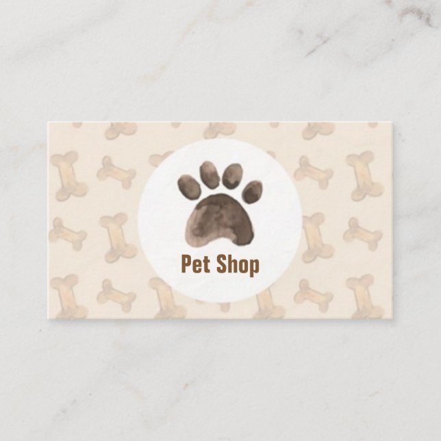 Visite Carte élégante de magasin d'animal familier (Devant)