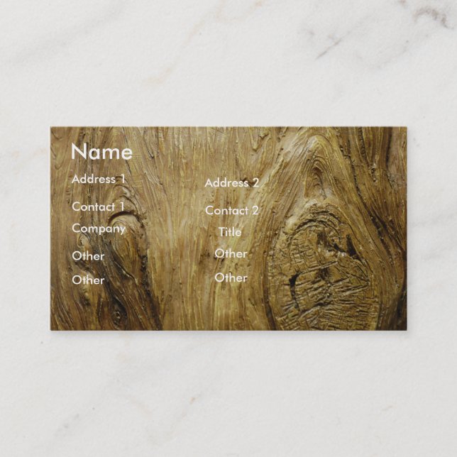 Visite Carte en bois de profil d'arbre (Devant)