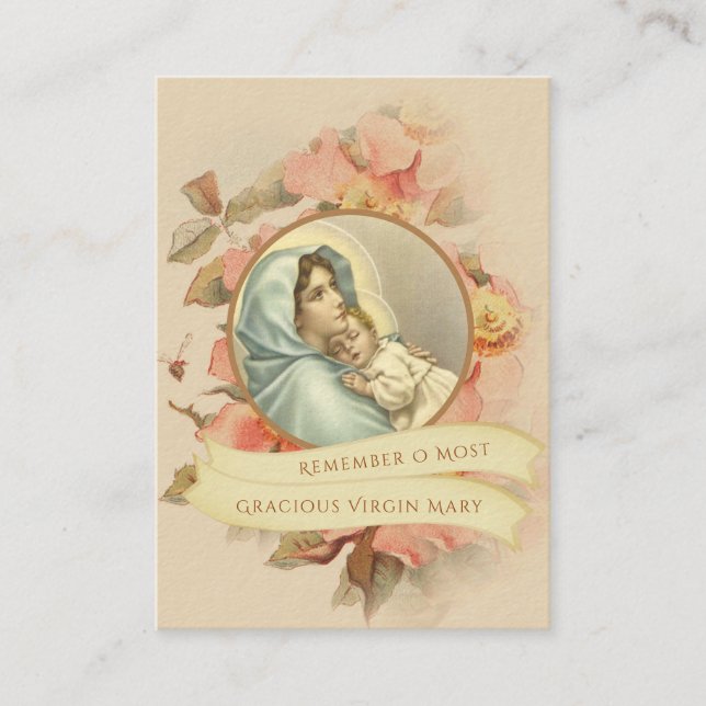 Visite Carte exprès bénie de prière de Novena de Vierge (Devant)