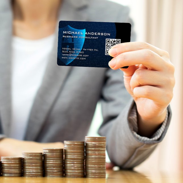 Visite Carte graphique du bouclier de sécurité | Code QR (Créateur téléchargé)