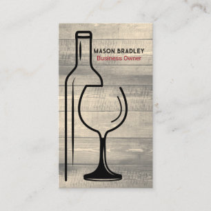 Visite Carte graphique en verre de bouteille de vin   Arr