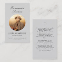 Carte grise espagnole de prière funéraire en mémoi