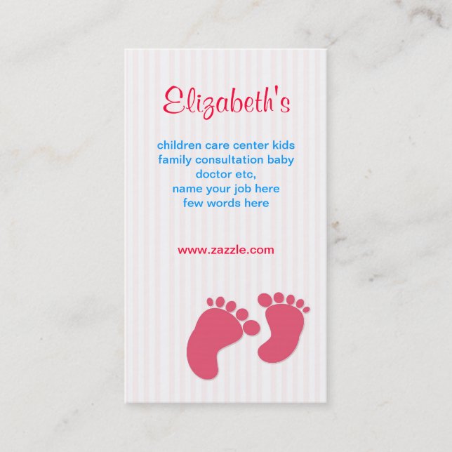 Visite carte infantile d'affaire de famille de bébé (Devant)