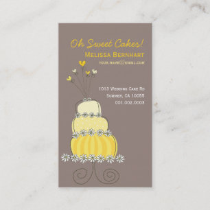 Visite Carte jaune chic lunatique de profil de gâteau de